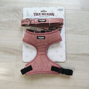 True Religion Pink Pet Harness and Leash Set